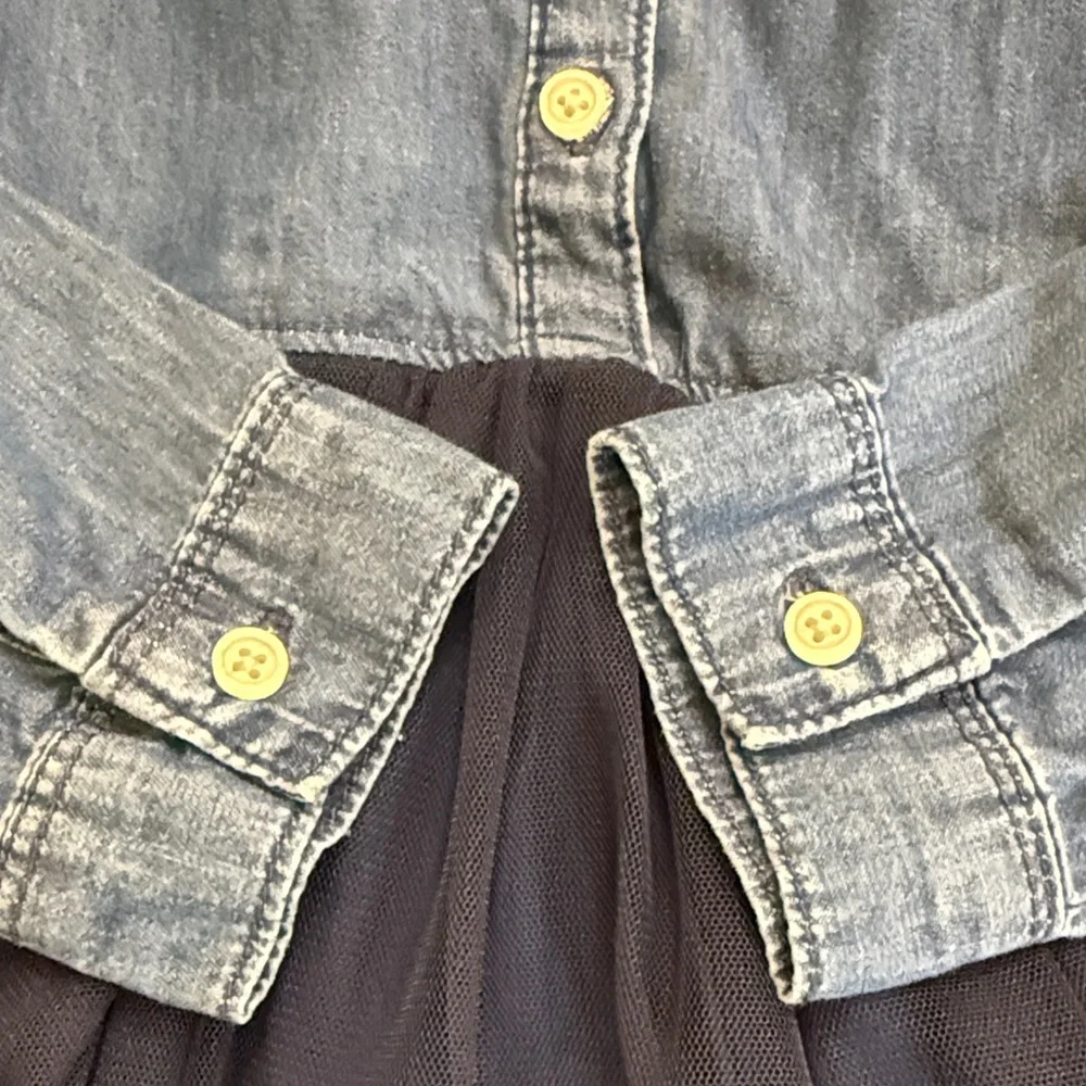 Denim and Navy Tulle Kids Dress by OshKosh Bigosh Size 12